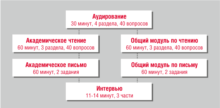 схема экзамена IELTS